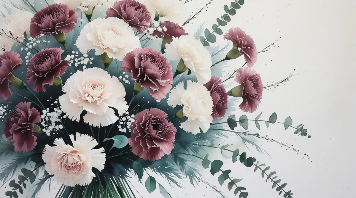 Bouquet of dark pink carnations