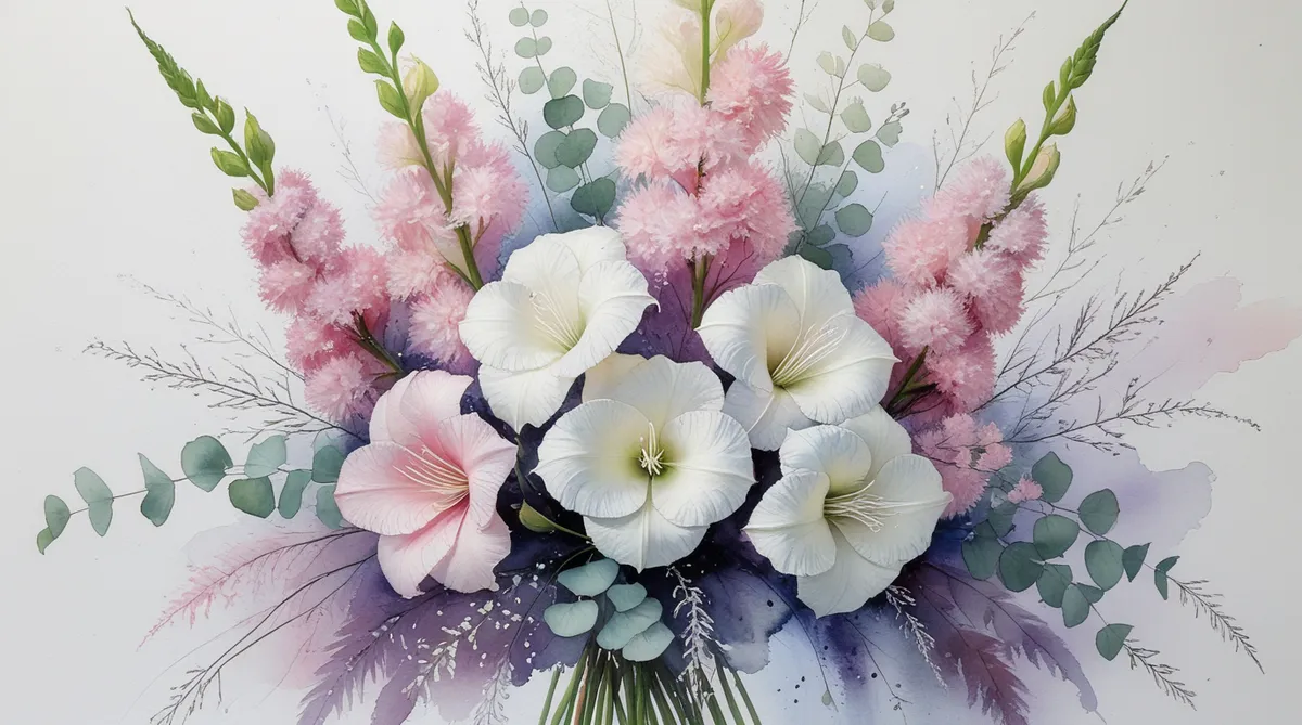 Bunch of gladiolus flowers