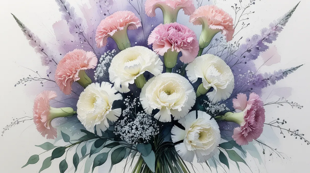 Bunch of mixed carnations