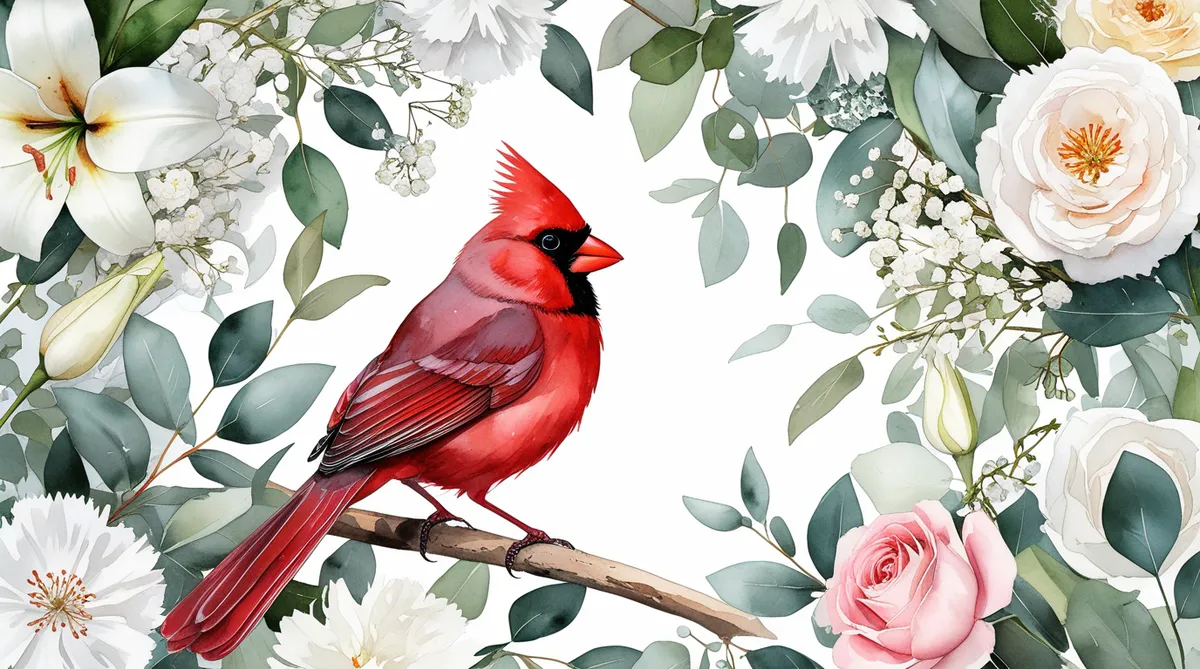 Red Cardinal Bird often thought of like the Robin during bereavement and loss