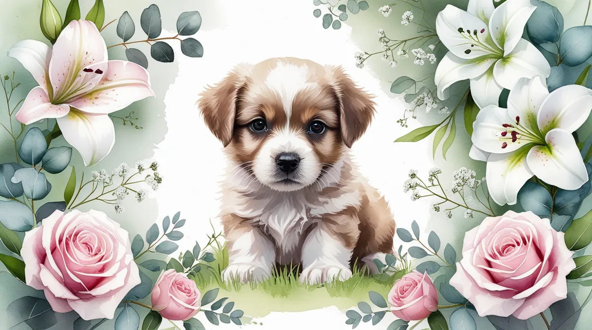 Puppy Flower Bouquet